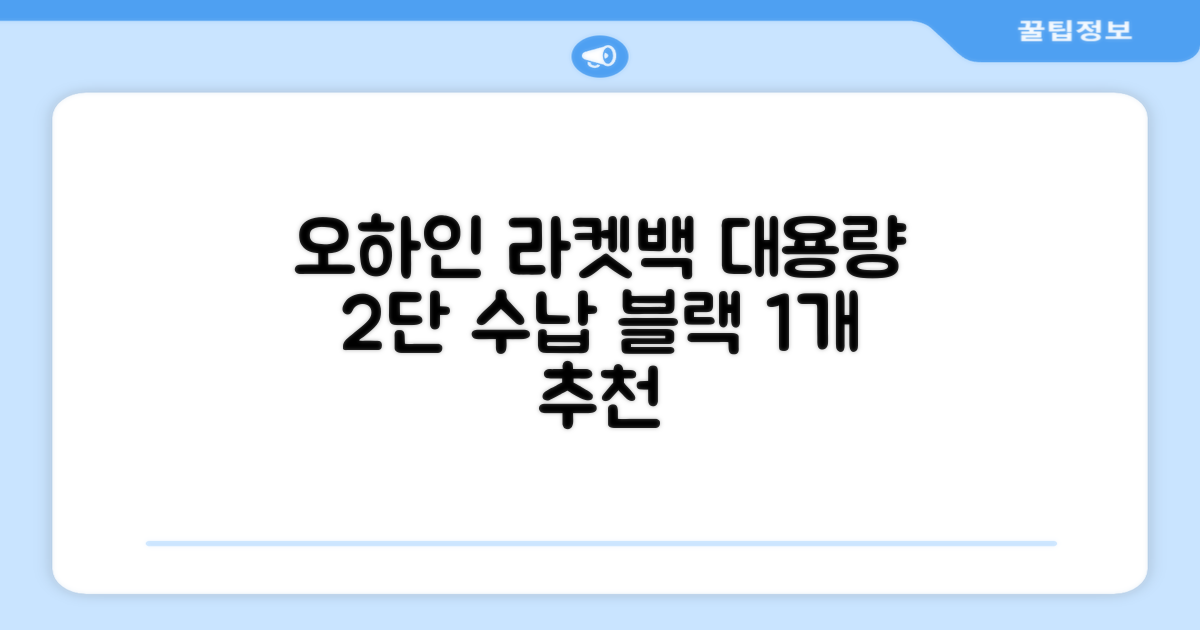 오하인 배드민턴 테니스 스쿼시 2단 대용량 라켓 가방, 블랙, 1개 추천 리뷰