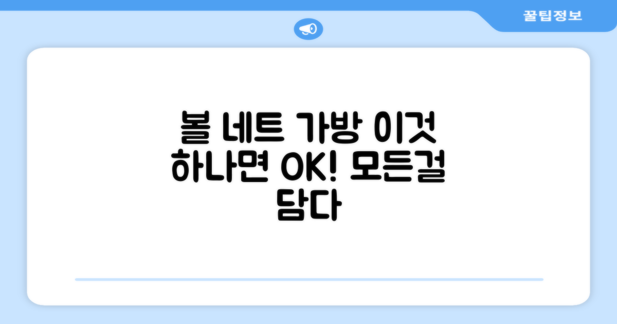 볼 네트 가방, 이것 하나면 끝!