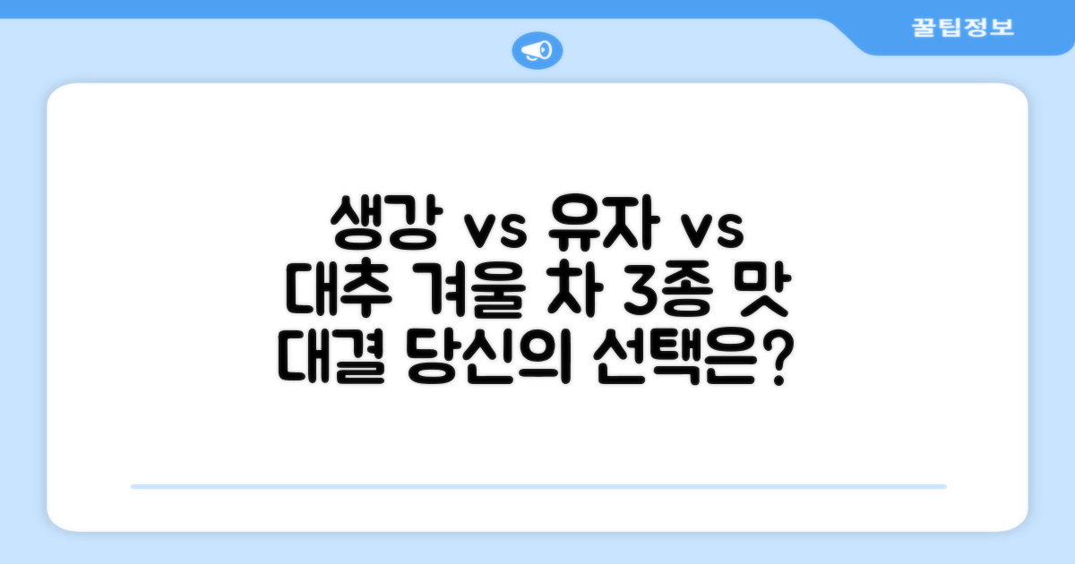 생강차, 유자차, 대추차, 맛 비교