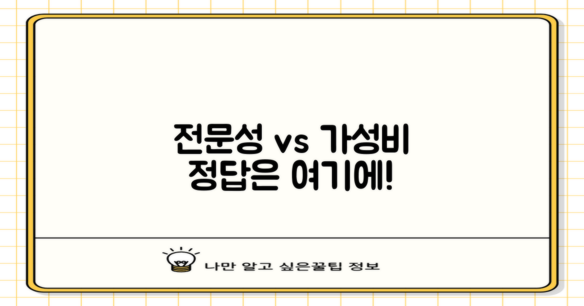 전문성 vs 가성비, 균형점 찾기