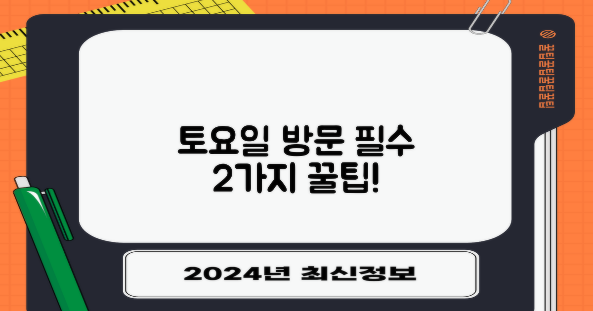 토요일 방문 2가지 필수 정보
