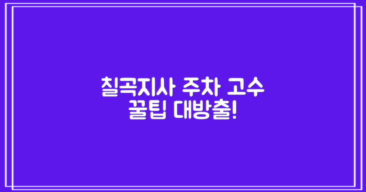 칠곡지사 주차, 당신도 고수 되기!