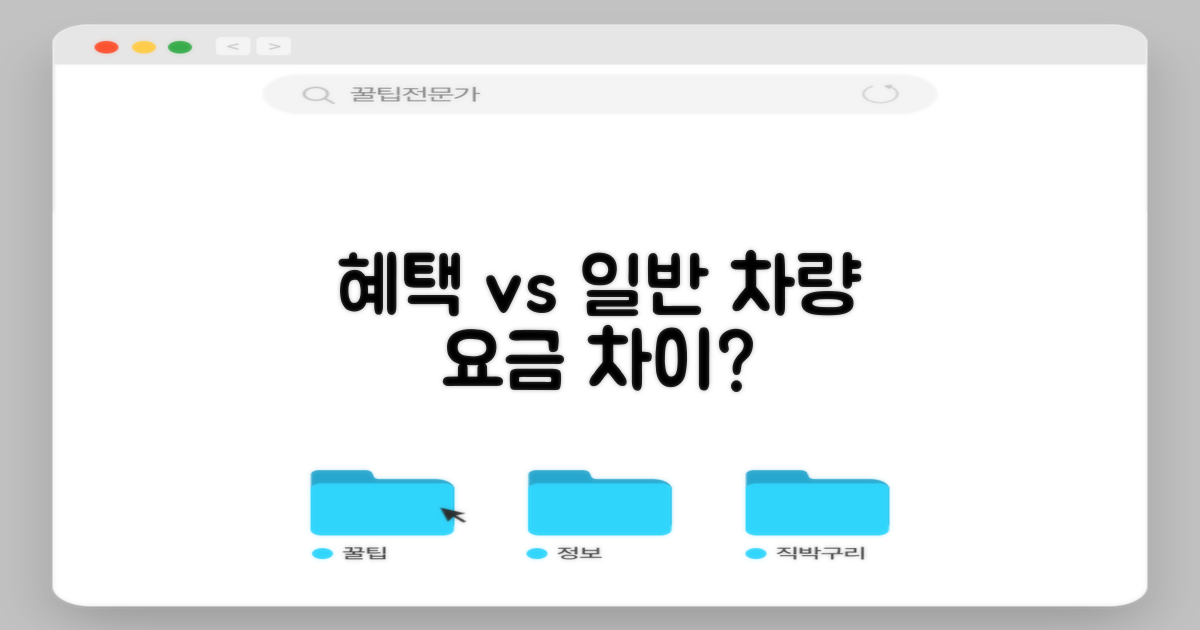 일반 vs 혜택 차량 요금 차이