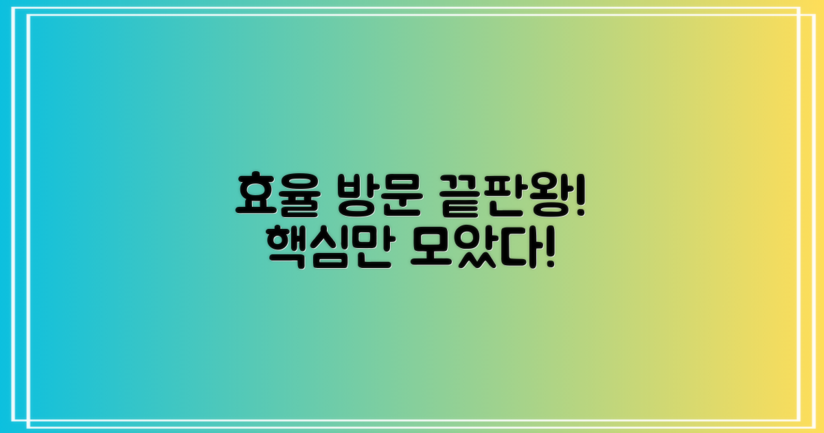 효율적인 방문, 이렇게 하세요!