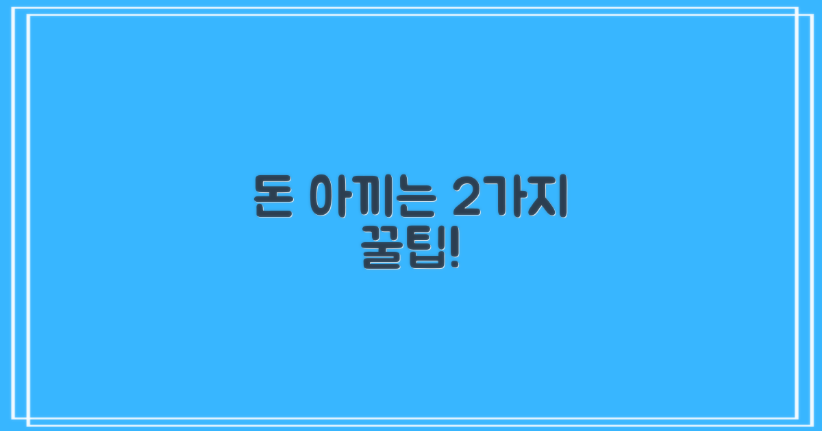 비용 2가지 절약팁