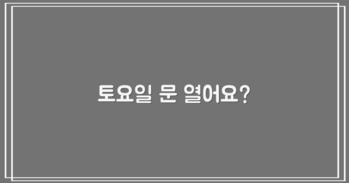 토요일도 문 열까?