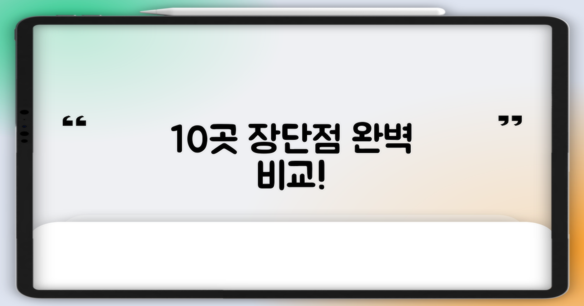 10곳, 장점과 단점 비교