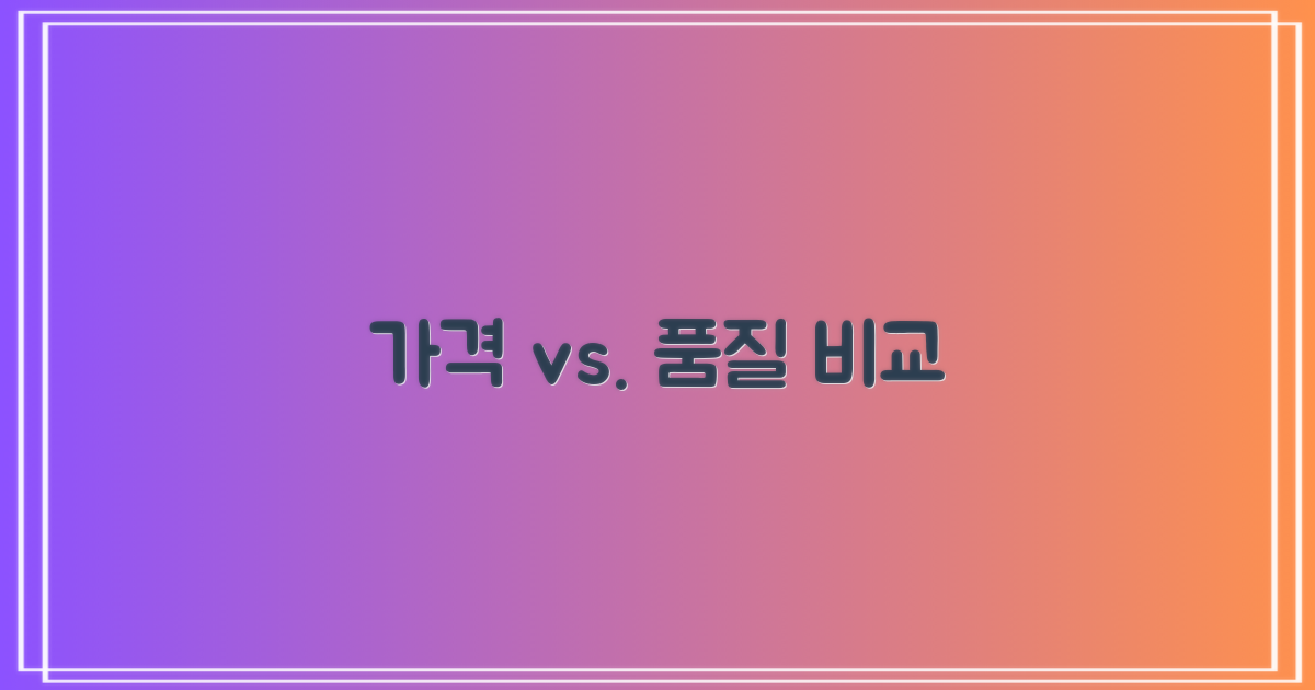 가격 vs. 품질 비교